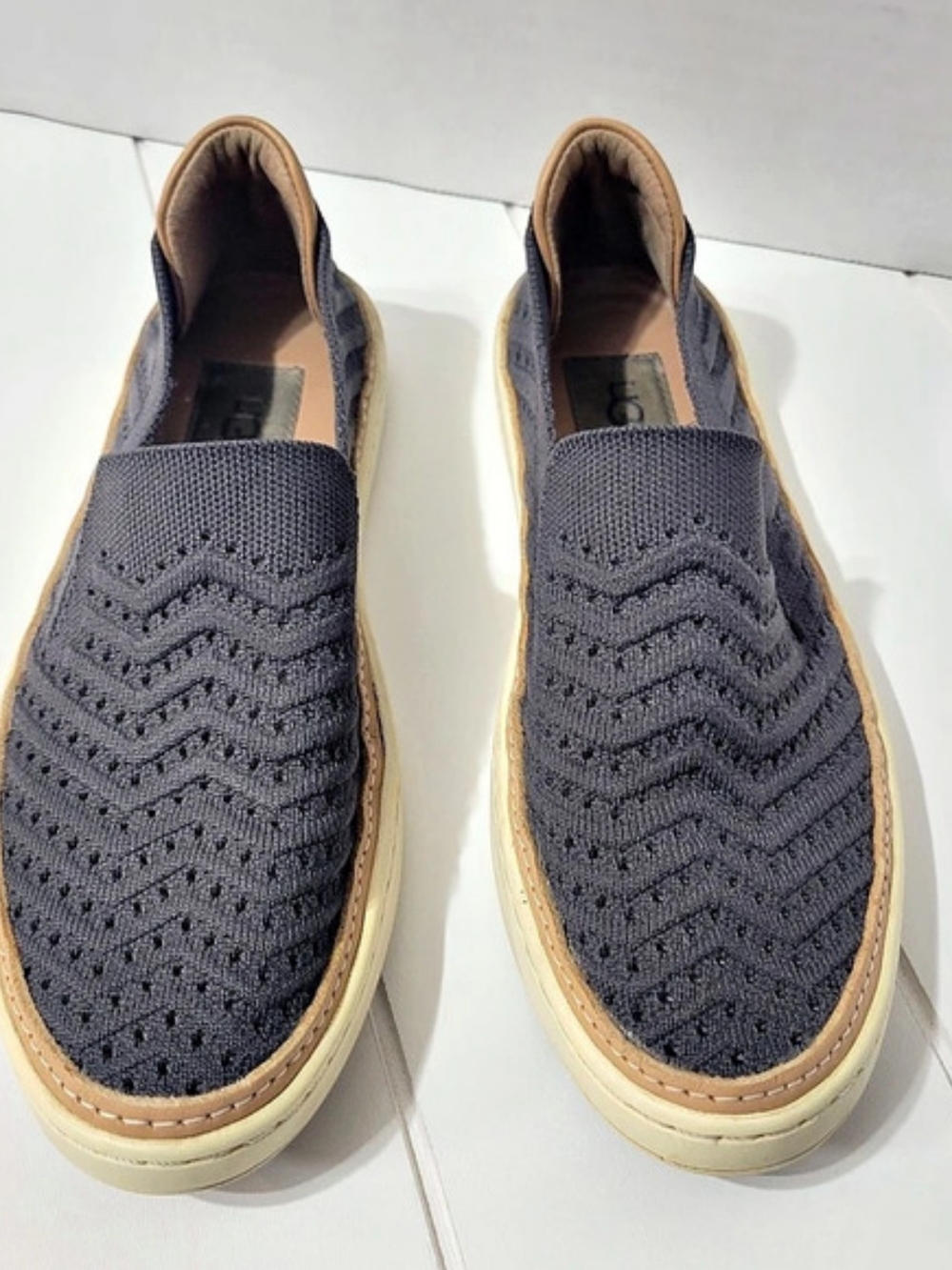 UGG Sammy Chevron Gray Slip-On Sneakers
